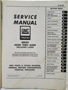 1967 GMC Truck Models 4000-6500 Inc L3500 Service Shop Repair Manual