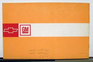 1971 Chevrolet Camaro Owners Operators Manual Original