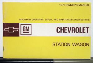 1971 Chevrolet Station Wagon Owners Operators Manual Original