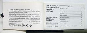 1971 Chevrolet Station Wagon Owners Operators Manual Original