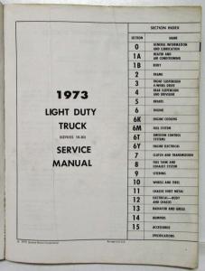 1973 GMC Truck Pickup Series 1500-3500 Service Shop Repair Manual Inc Jimmy G&P