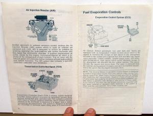 1972 Chevrolet Biscayne Bel Air Impala Caprice Emission Control Systems Booklet