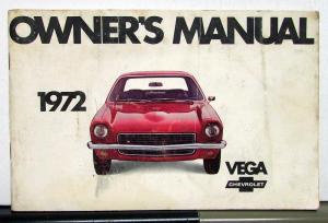 1972 Chevrolet Vega Owners Operators Manual Original