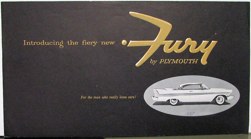1957 Plymouth Fury Sales Brochure V-800 2 X 4 Carbs Perf Luxury Original