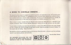 1973 Chevrolet Chevelle Owners Operators Manual Original