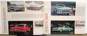 1961 Plymouth Fury Valiant Belvedere Savoy Suburban Color Sales Brochure Orig