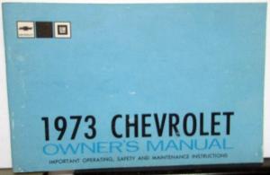 1973 Chevrolet Impala Caprice Bel Air Owners Operators Manual Original