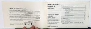 1973 Chevrolet Impala Caprice Bel Air Owners Operators Manual Original
