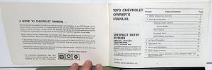 1973 Chevrolet Impala Caprice Bel Air Operators Owners Manual Original