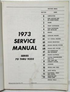 1973 GMC Trucks Series 7500-9502 Service Shop Repair Manual