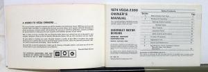 1974 Chevrolet Vega Owners Operators Manual Original