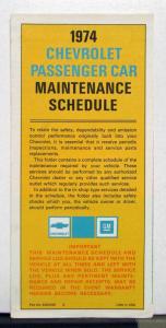 1974 Chevrolet Vega Owners Operators Manual Original