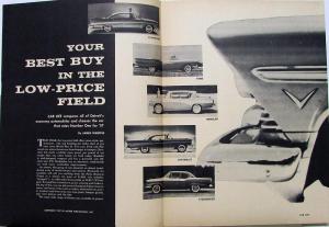 1957 Car Life Plymouth Ford Rambler Chevy Studebaker Comparison Reprint Article
