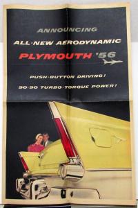 1956 Plymouth Belvedere Color Sales Ad Newsprint Style Supplement Original