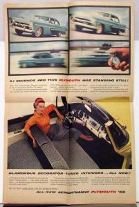 1956 Plymouth Belvedere Color Sales Ad Newsprint Style Supplement Original