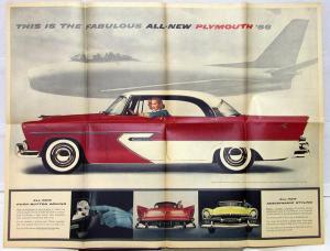 1956 Plymouth Belvedere Color Sales Ad Newsprint Style Supplement Original