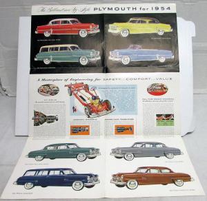 1954 Plymouth Belvedere Plaza Savoy Color XL Sales Folder Original Brochure