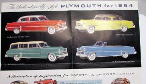 1954 Plymouth Belvedere Plaza Savoy Color XL Sales Folder Original Brochure