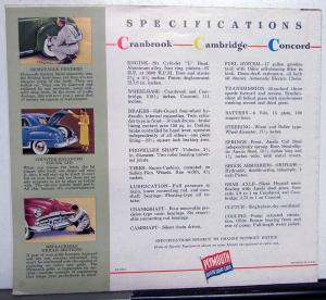 1951 Plymouth Cranbrook Cambridge Concord Color Sales Folder Original