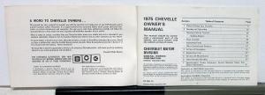 1975 Chevrolet Chevelle Owners Operators Manual Original