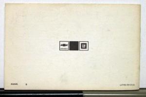 1975 Chevrolet Monte Carlo Owners Operators Manual Original