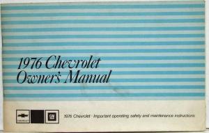 1976 Chevrolet Impala Caprice Owners Operators Manual Original