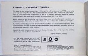 1976 Chevrolet Impala Caprice Owners Operators Manual Original