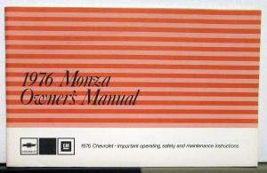 1976 Chevrolet Monza Owners Operators Manual Original