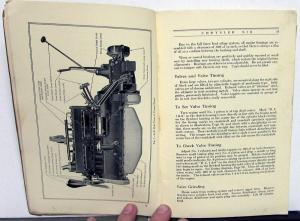 1925 Chrysler Six Owners Operators Instruction Manual Original Sixth Edition
