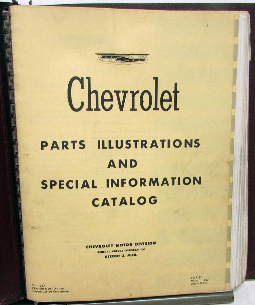 19531957 Chevrolet Dealer Parts Illustrations & Info Catalog Bel Air