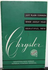 1951 Chrysler New Yorker Crown Imperial Owners Operators Manual Original