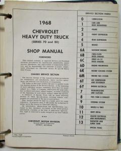 1968 Chevrolet Truck Heavy Duty Series 70 and 80 Service Shop Repair Manual