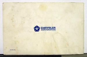 1964 Chrysler New Yorker 300 Newport Passenger Car Warranty Booklet