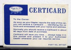 1964 Chrysler New Yorker 300 Newport Passenger Car Warranty Booklet