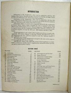 1975-1976 Chevrolet Medium and Heavy Duty Truck Service Shop Manual Supplement