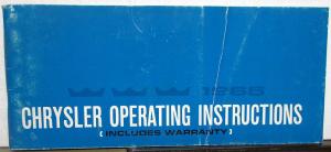1965 Chrysler New Yorker 300 Newport Owners Operators Manual Orginal