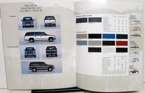 1992 Chevrolet Suburban & Full Size Blazer New Model Intro Brochure W/Envelope