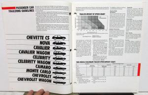 1987 Chevrolet Dealer RV & Trailering Guide Car Truck Van C/K Suburban Towing