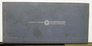1970 Chrysler Imperial Owners Operators Manual Orginal