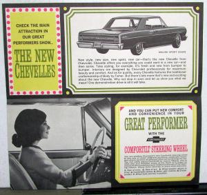 1964 Chevrolet Chevelle Malibu Sport Coupe New Performers Sales Brochure Mailer