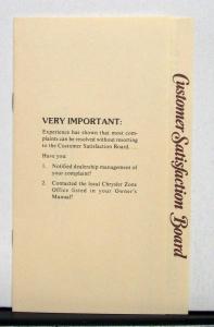 1984 Chrysler E Class New Yorker Owners Operators Manual Orginal