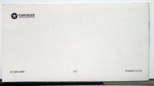 1983 Chrysler New Yorker 5th Avenue Edition Owners Operators Manual Orginal