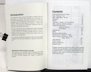 1985 Chrysler New Yorker Owners Operators Manual Orginal