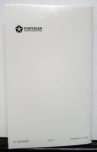 1986 Chrysler Limousine Owners Operators Manual Orginal