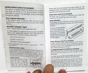 1988 Chrysler 5th Avenue Owners Operators Manual Orginal