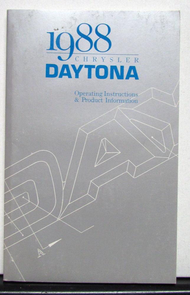 1988 Chrysler Daytona Owners Operators Manual Orginal