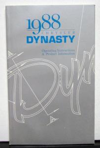 1988 Chrysler Dynasty Owners Operators Manual Orginal