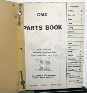 1966 GMC Truck Dealer Parts Book Model DSPA-5019 Ambulance Conversion Buses