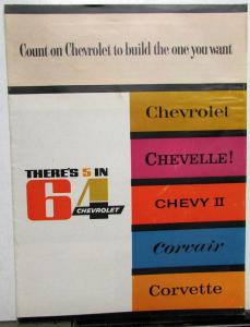 1964 Chevy Chevelle Impala Malibu Chevy II Nova Corvair Corvette Sales Brochure