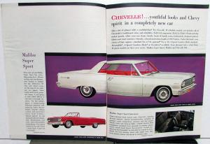 1964 Chevy Chevelle Impala Malibu Chevy II Nova Corvair Corvette Sales Brochure